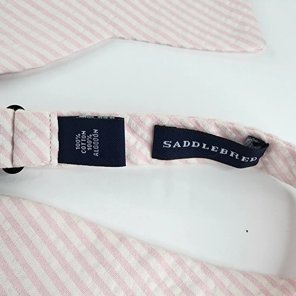 SADDLEBRED Pink Self-Tie Bow-Tie.